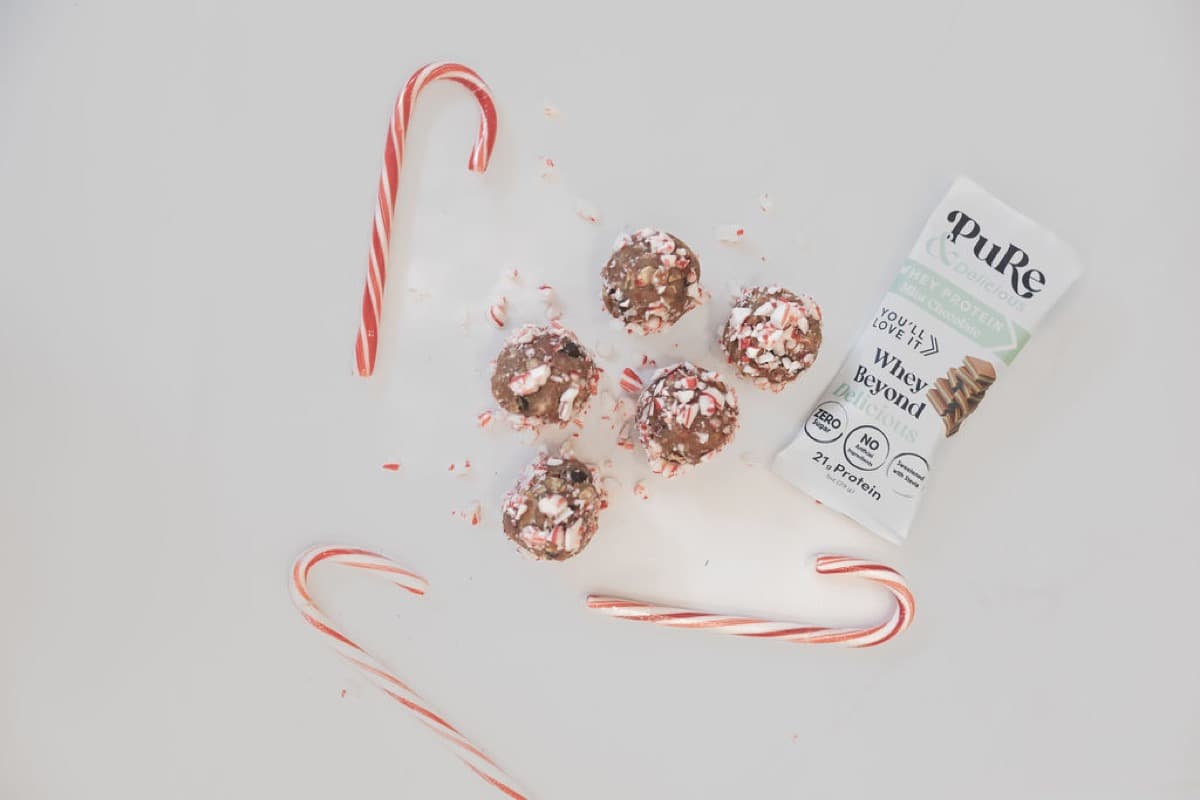 Candy Cane Peppermint Protein Balls